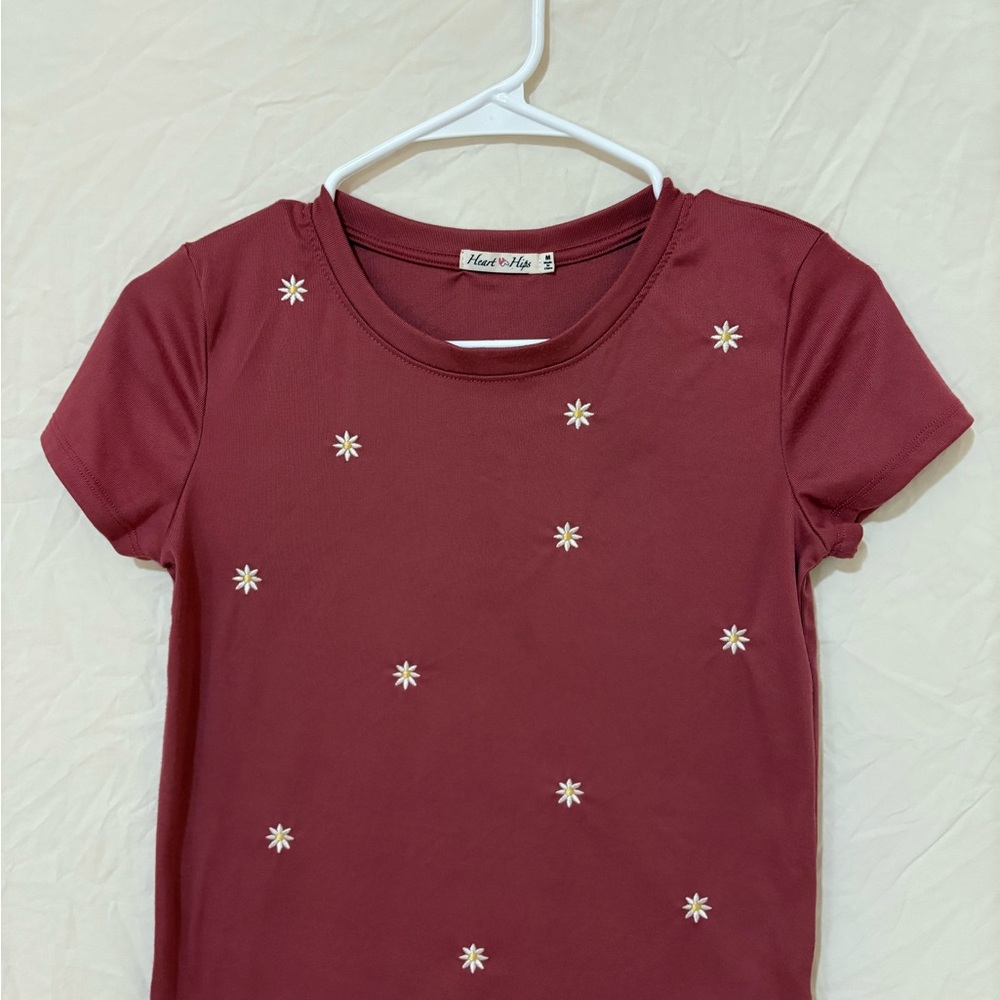 Heart Hips Red and White Short Sleeve Tee